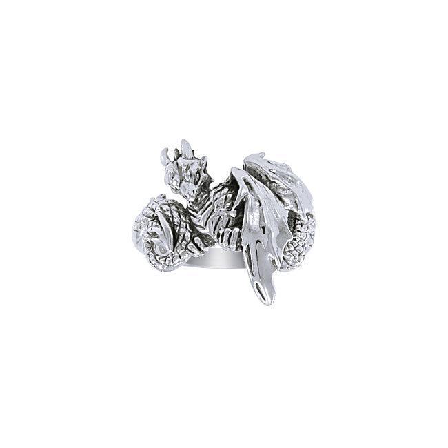 Dragon Wrap Silver Ring TR1504 - peterstone.dropshipping