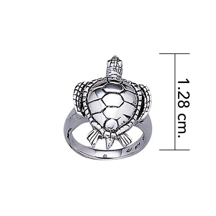 Loggerhead Turtle Sterling Silver Ring TR1524 - peterstone.dropshipping
