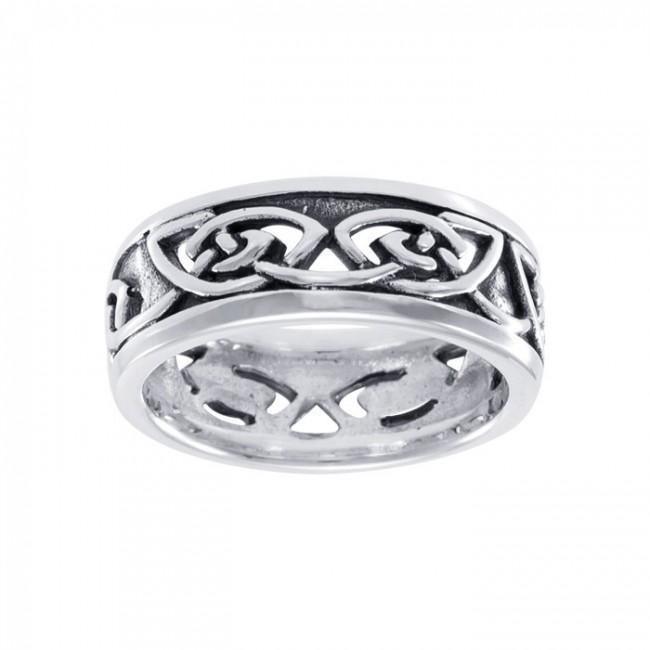 Live in the narrow years of tradition ~ Celtic Knotwork Sterling Silver Ring TR3411 Ring