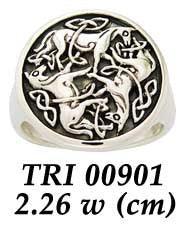 Celtic Knot Horse Ring TRI901 - peterstone.dropshipping