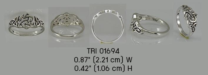 Triquetra and Heart Sterling Silver Ring TRI1694 - peterstone.dropshipping