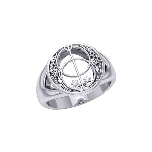 Sterling Silver Chalice Well Ring TRI052 - peterstone.dropshipping