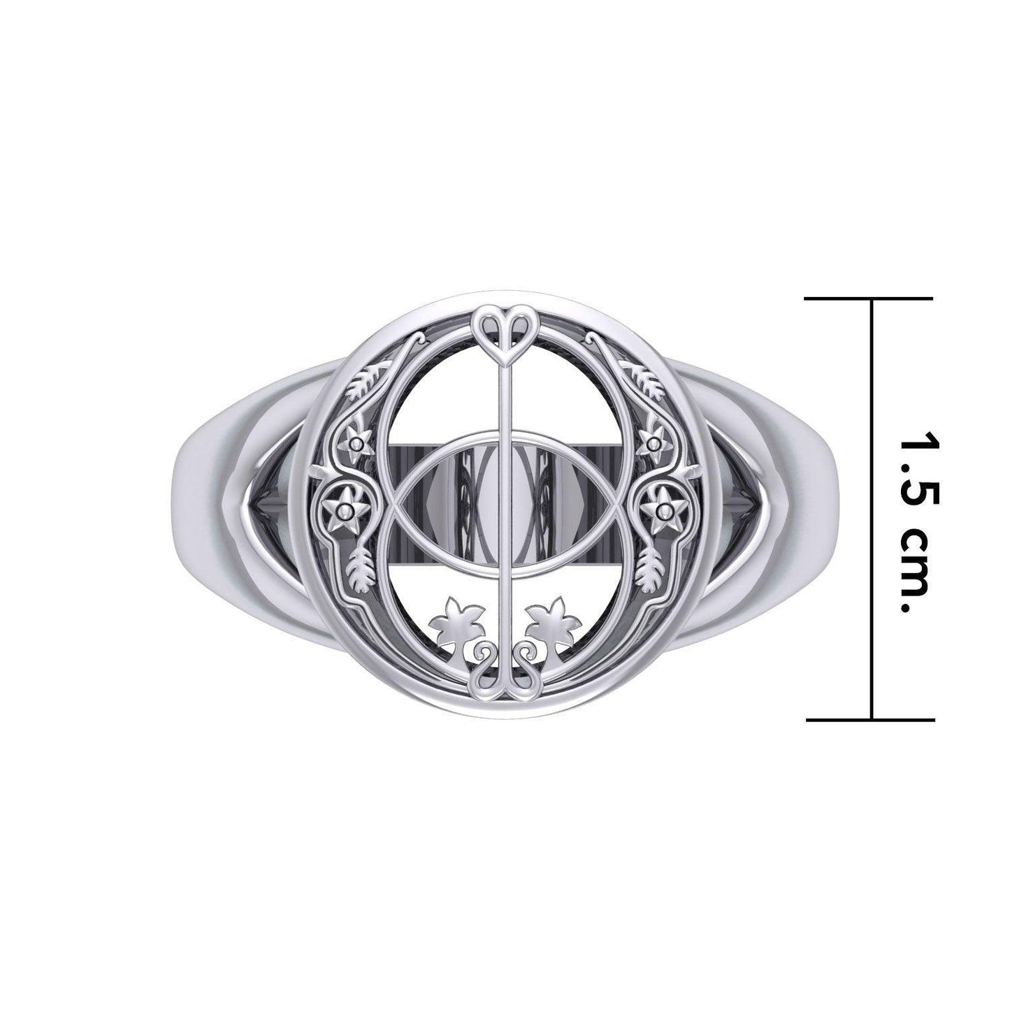 Sterling Silver Chalice Well Ring TRI052 - peterstone.dropshipping