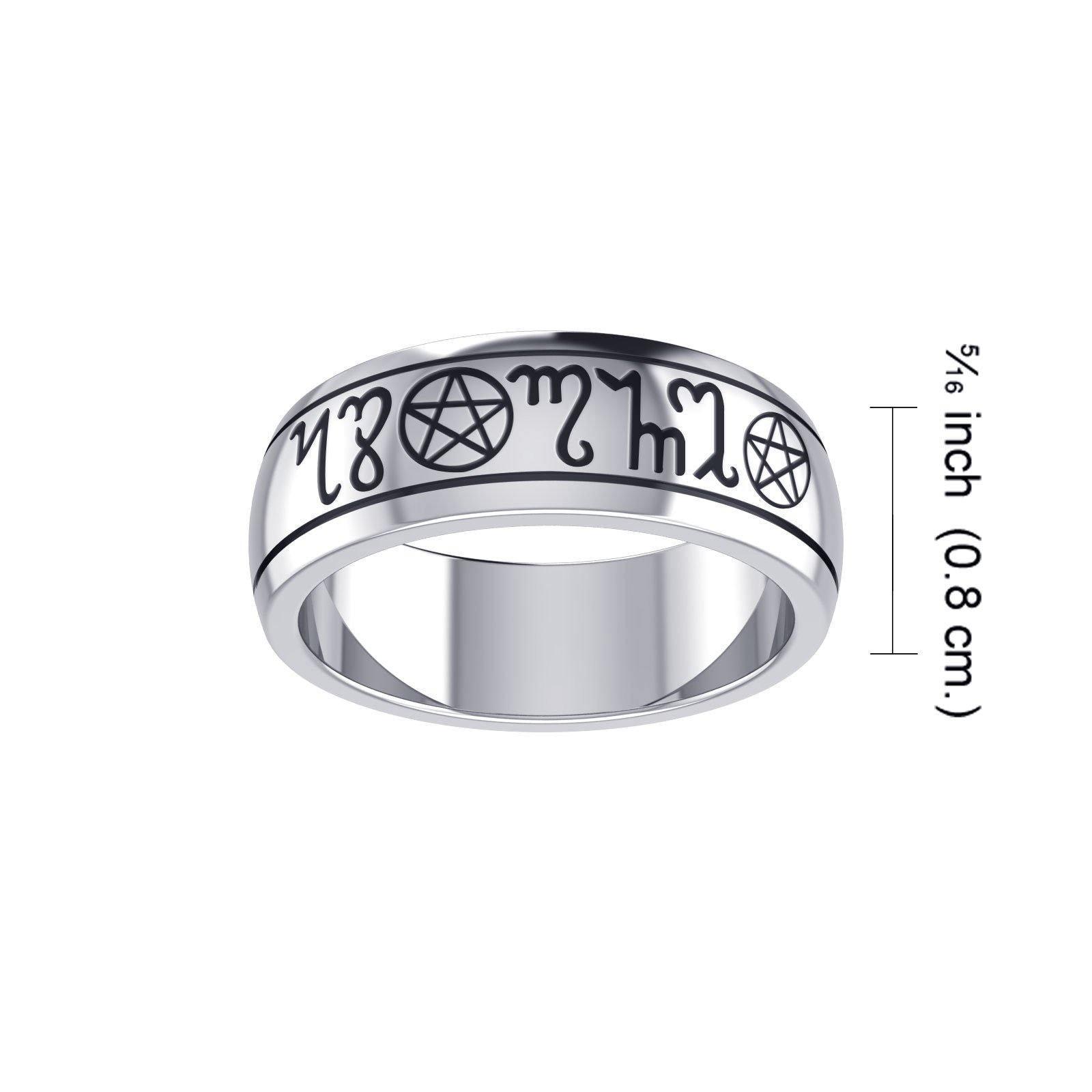 Theban Silver Handfasting Ring TRI057 Ring