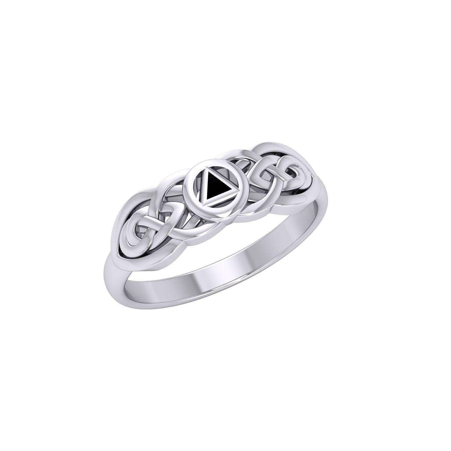 Celtic AA Recovery Inlaid Ring TRI1272 - peterstone.dropshipping