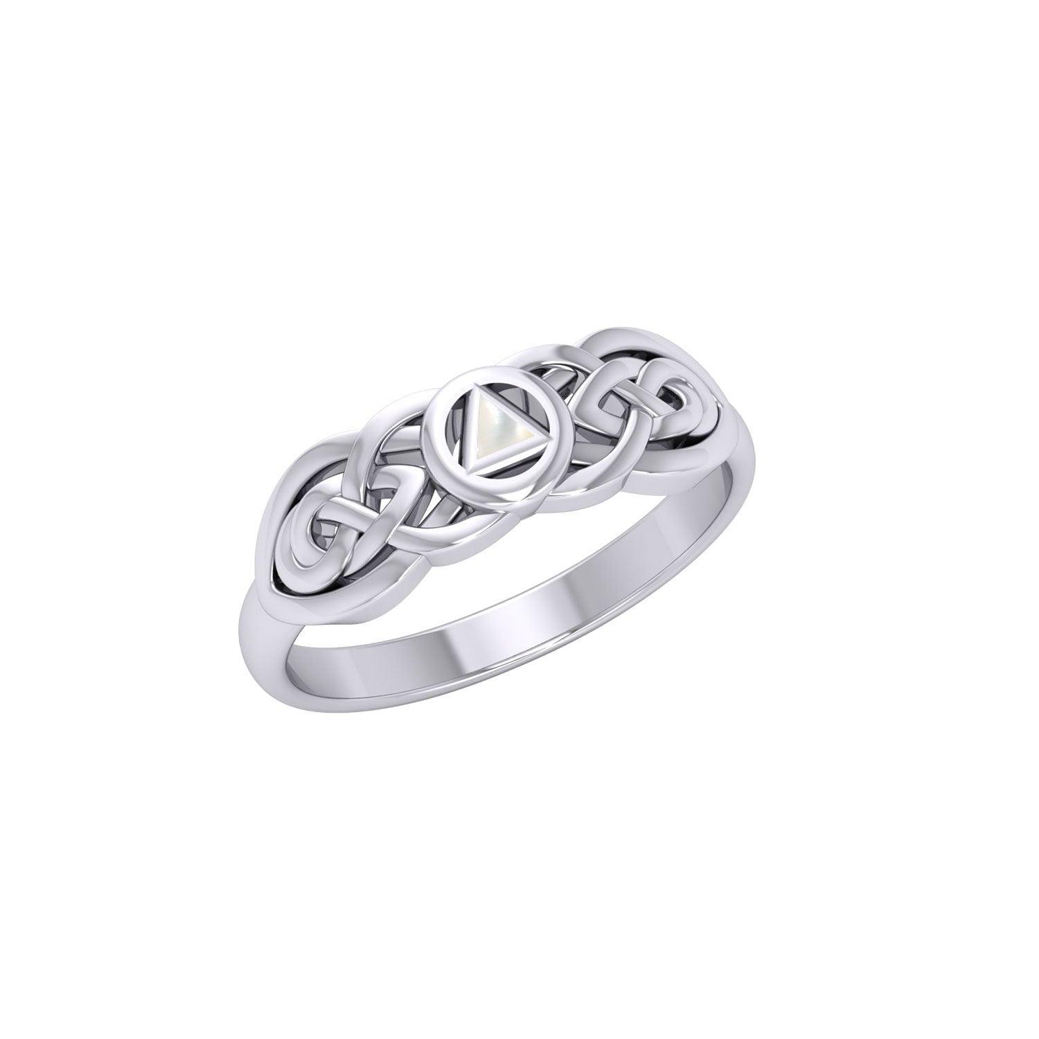 Celtic AA Recovery Inlaid Ring TRI1272 - peterstone.dropshipping