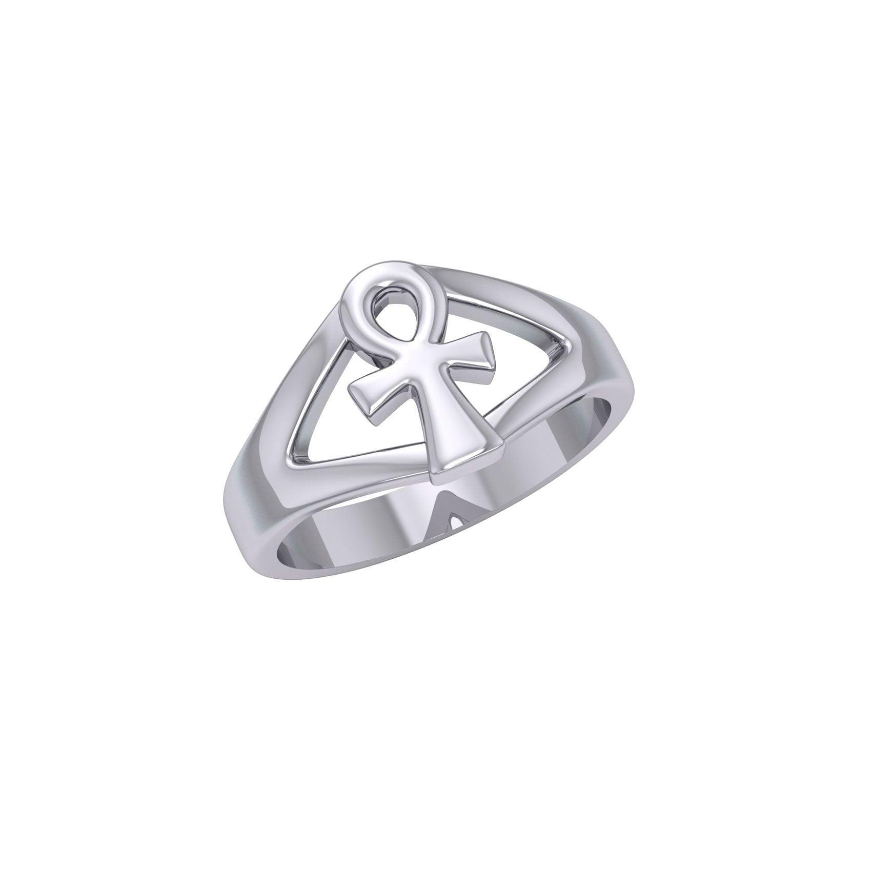 Ankh Cross Silver Ring TRI1294 - peterstone.dropshipping