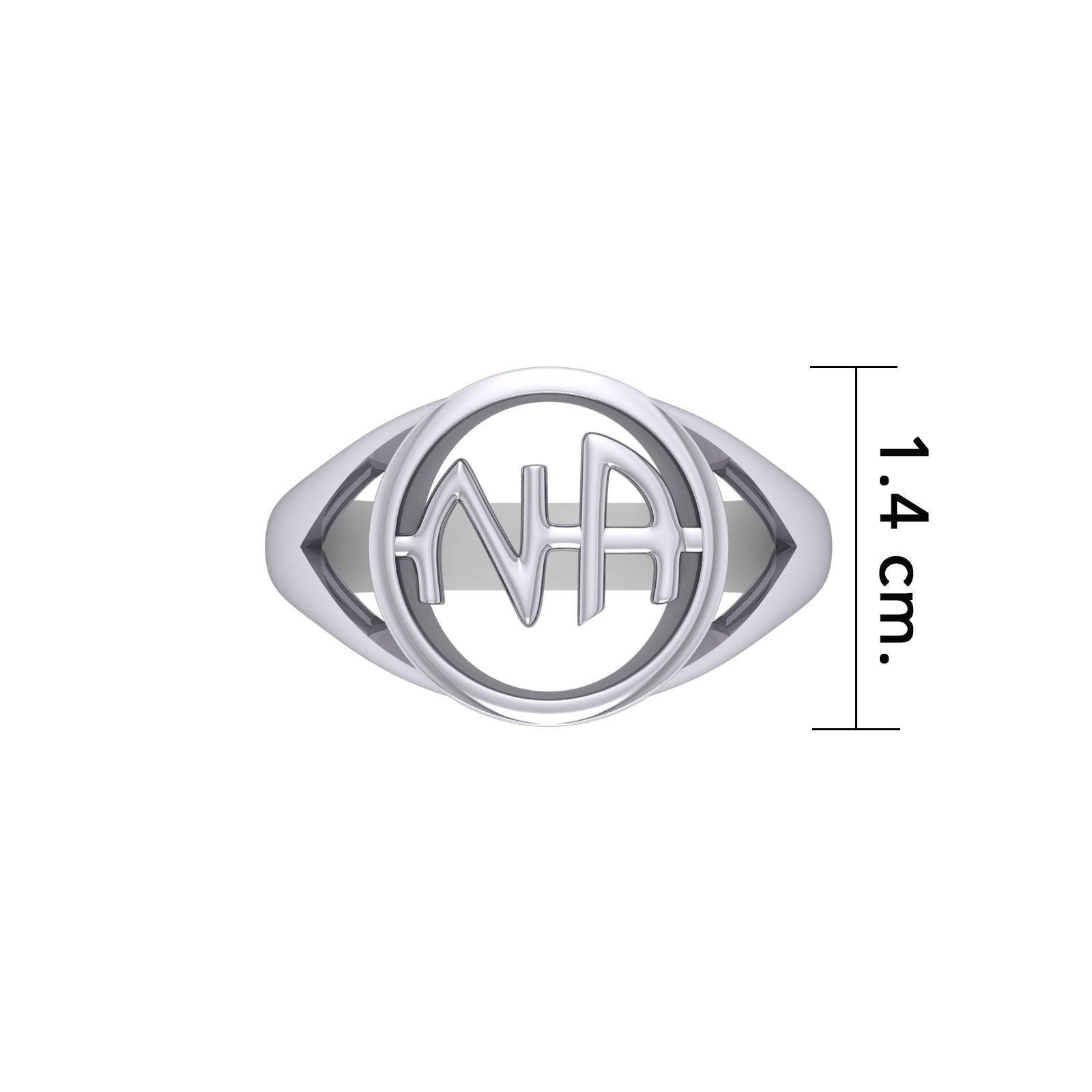 Narcotics Anonymous Silver Recovery Ring TRI1386 - peterstone.dropshipping