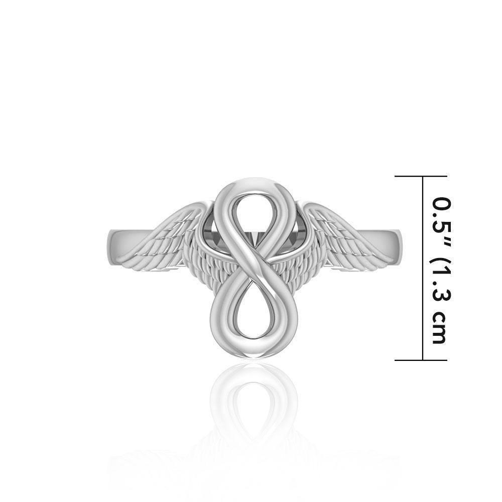 Angel Wings with Infinity Sterling Silver Ring TRI1711 Ring