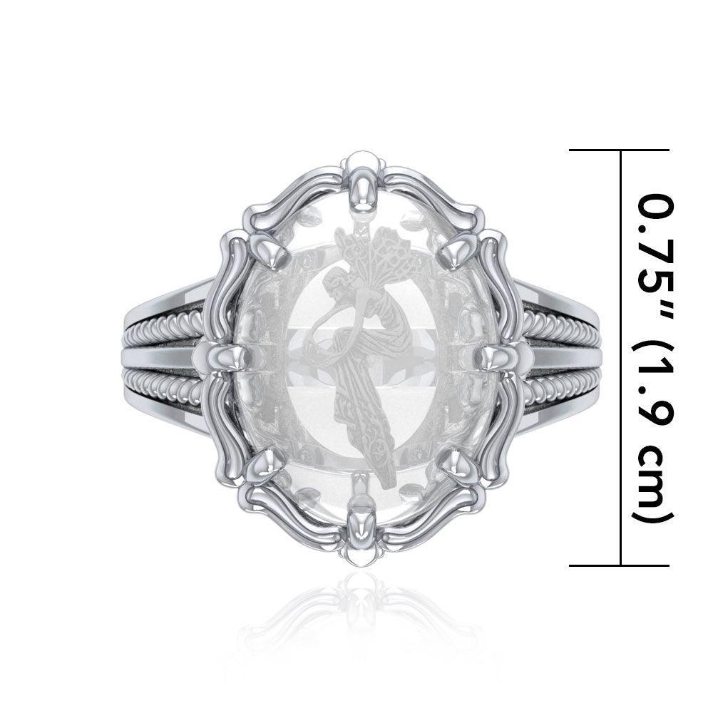 Fairy Sterling Silver Ring with Genuine White Quartz TRI1728 - peterstone.dropshipping