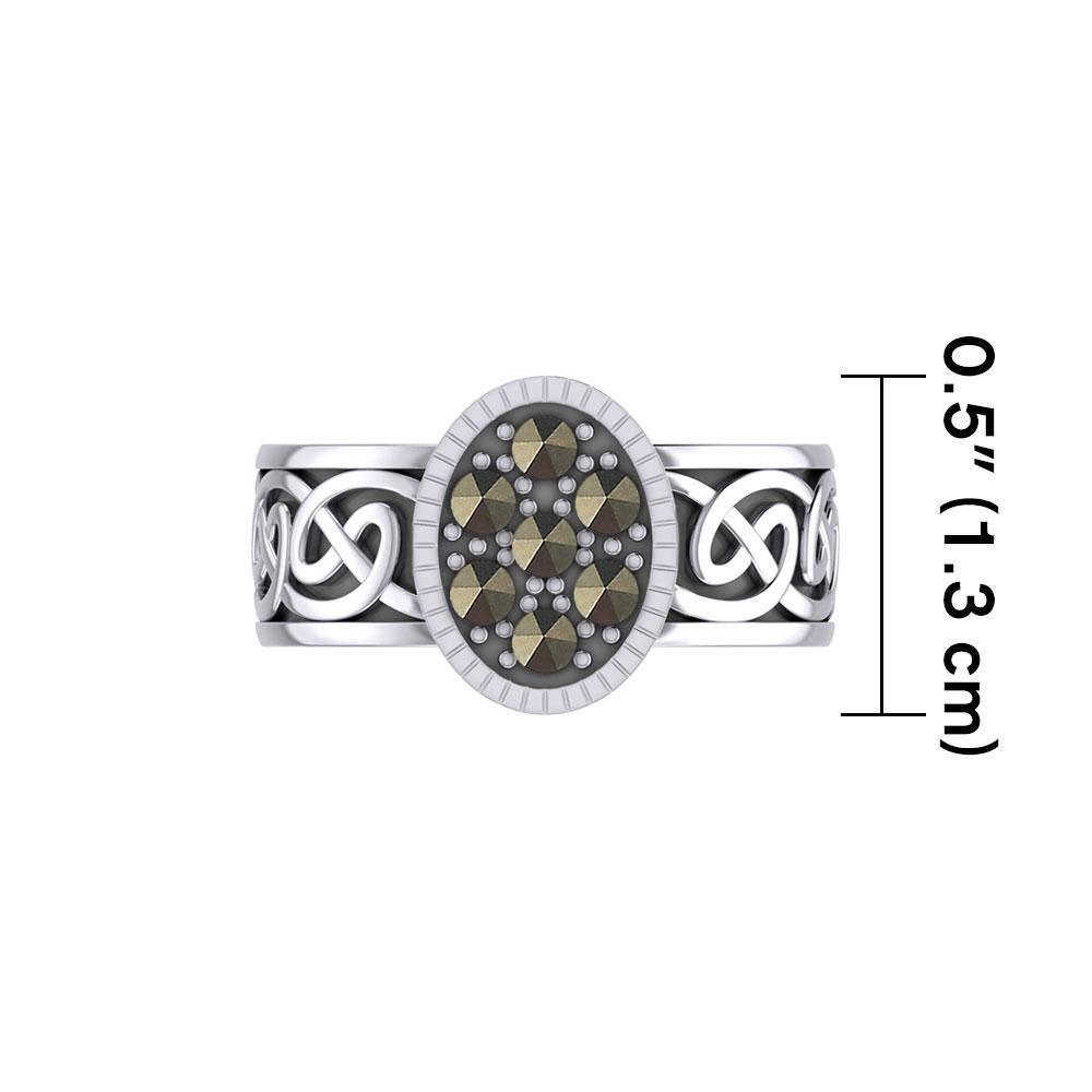 Oval Celtic Ring with Gemstones TRI1954 Ring