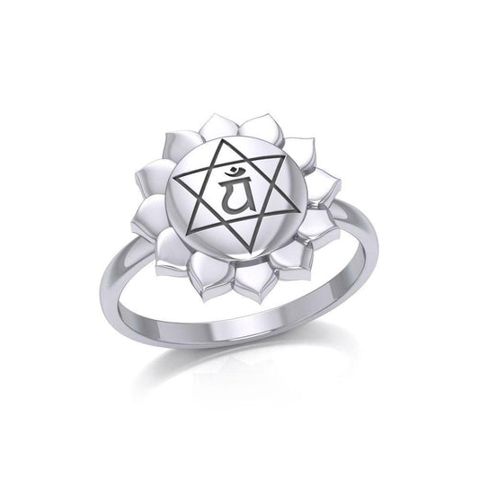 Anahata Heart Chakra Sterling Silver Ring TRI2042 Ring