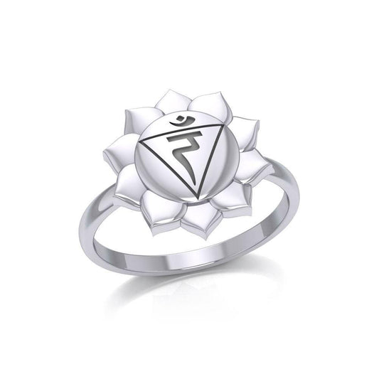 Manipura Solar Plexus Chakra Sterling Silver Ring TRI2044 Ring