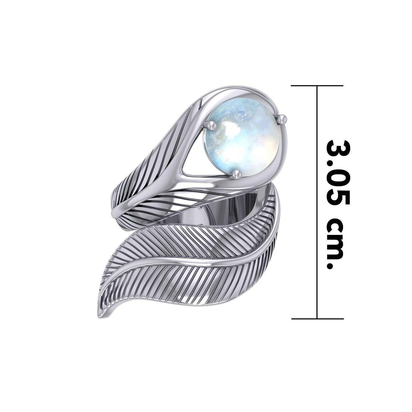 Stone Feather Silver Ring TRI2291 - peterstone.dropshipping