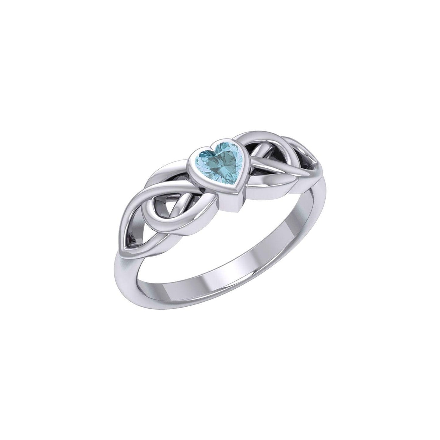 Celtic Knotwork Ring With Heart Gemstone TRI2306 - peterstone.dropshipping