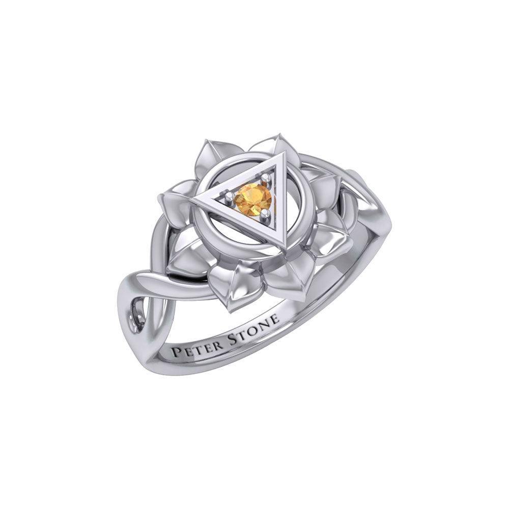 Manipura Solar Plexus Chakra with Celtic Designs Sterling Silver Ring TRI2338 - peterstone.dropshipping