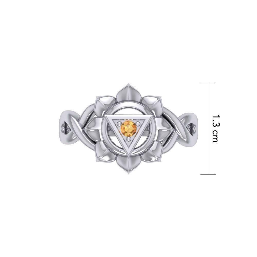 Manipura Solar Plexus Chakra with Celtic Designs Sterling Silver Ring TRI2338 - peterstone.dropshipping