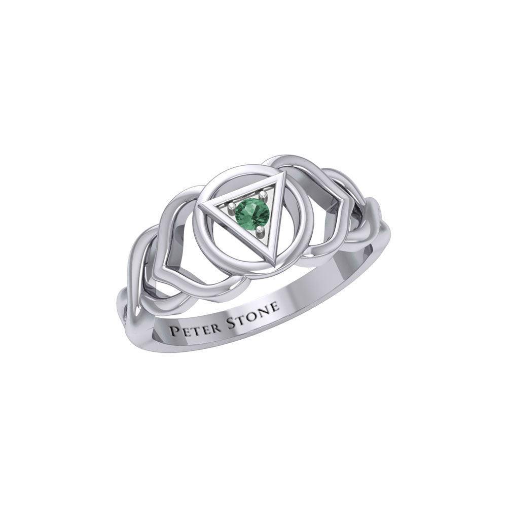 Ajna Third Eye Chakra with Celtic Designs Sterling Silver Ring TRI2341 - peterstone.dropshipping