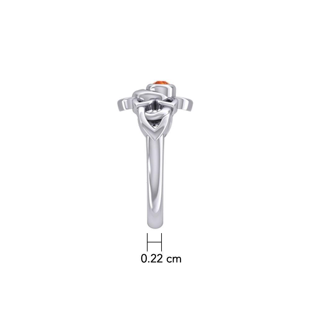 Svadhisthana Sacral Chakra with Celtic Designs Sterling Ring TRI2350 - peterstone.dropshipping