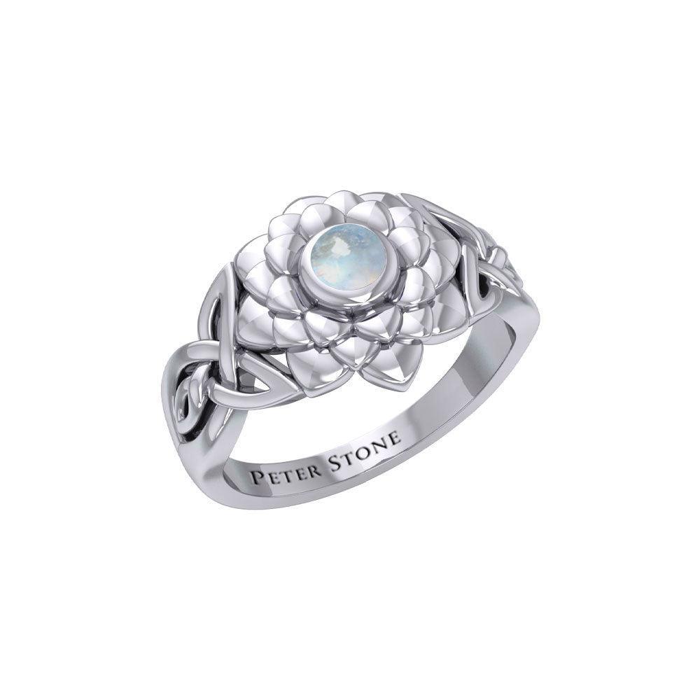 Sahasrara Crown Chakra with Celtic Designs Sterling Silver Ring TRI2352 - peterstone.dropshipping