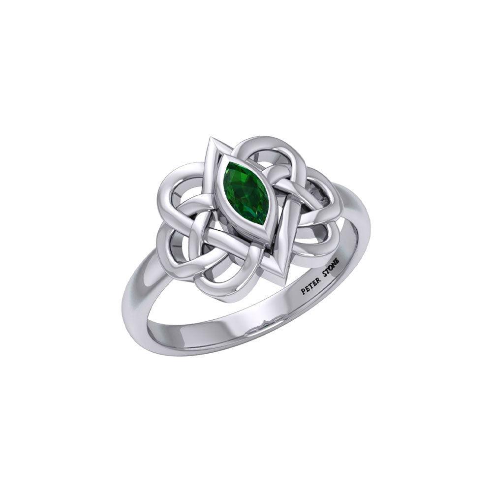 Celtic Double Heart And Infinity Ring With Gemstone TRI2388 - peterstone.dropshipping