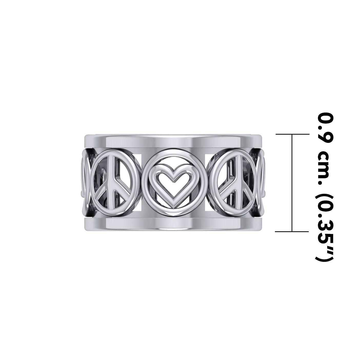 Love Peace Recovery Silver Spinner Ring TRI2401 - peterstone.dropshipping