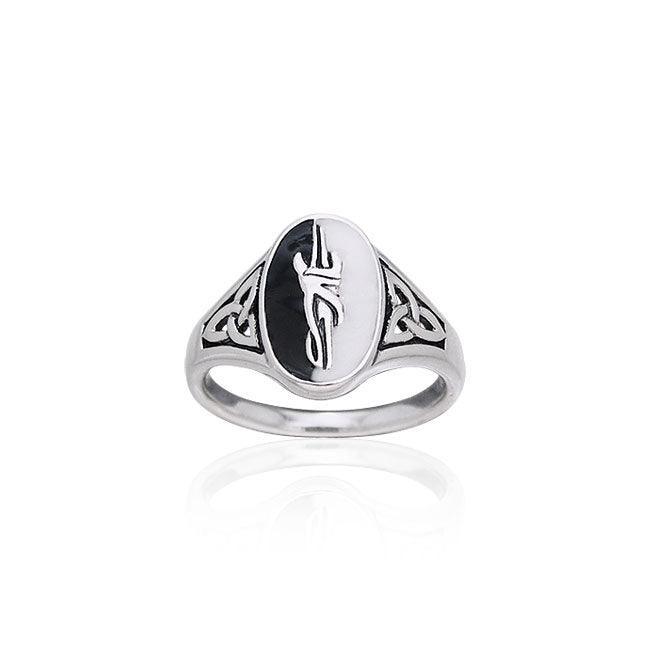 Yin Yang Signet Silver Ring TRI265 Ring