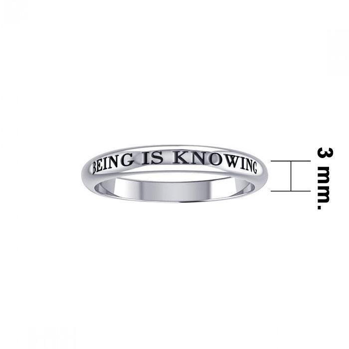 Being is Knowing Empower Words Silver Ring TRI412 - Wholesale Jewelry