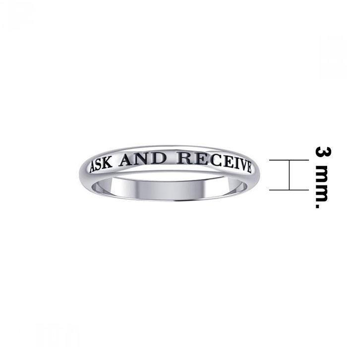 Ask and Receive Silver Ring TRI422 - Wholesale Jewelry