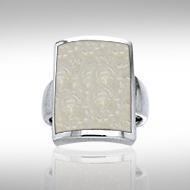 Large Rectangle Inlaid Stone Ring TRI508 Ring