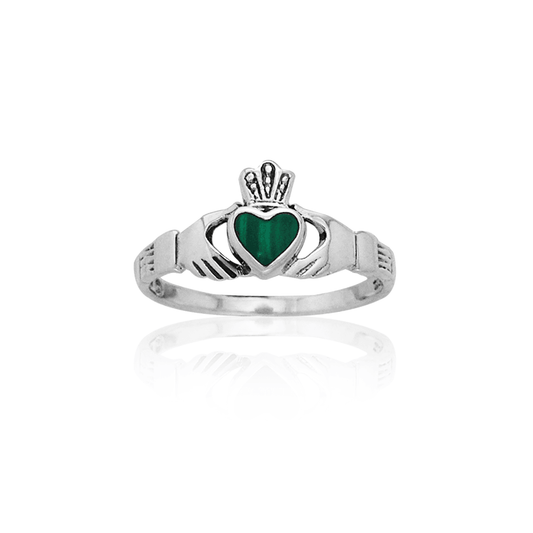 Celtic Claddagh Gemstone Inlay Ring TRI882 Ring