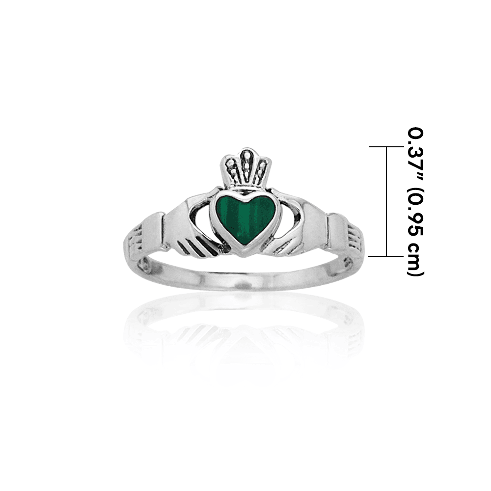 Celtic Claddagh Gemstone Inlay Ring TRI882 Ring