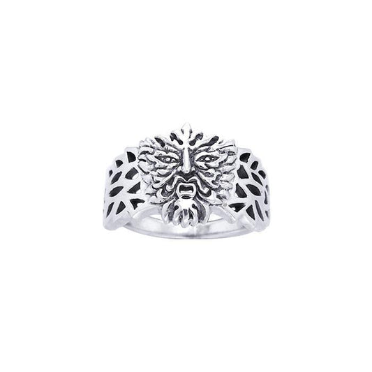 Green Man Silver Ring TRI961