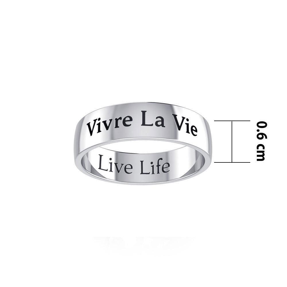 Live Life Sterling Silver Ring TRI977 - peterstone.dropshipping