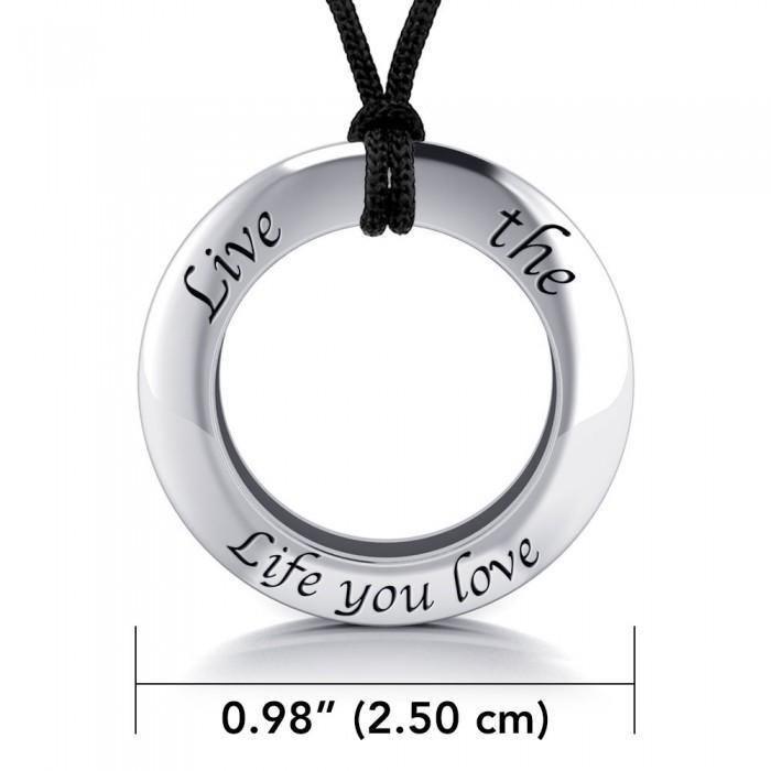 Live The Life You Love Silver Pendant and Cord Set TSE277