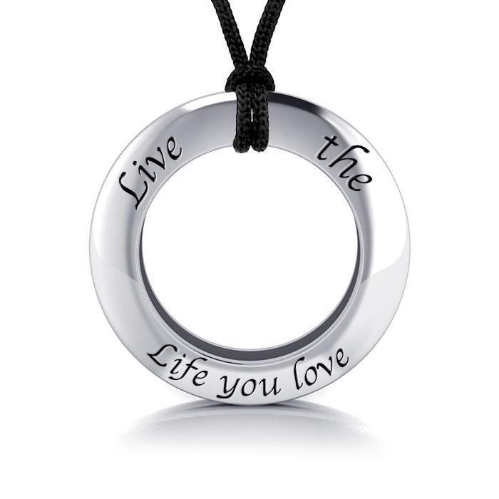 Live The Life You Love Silver Pendant and Cord Set TSE277