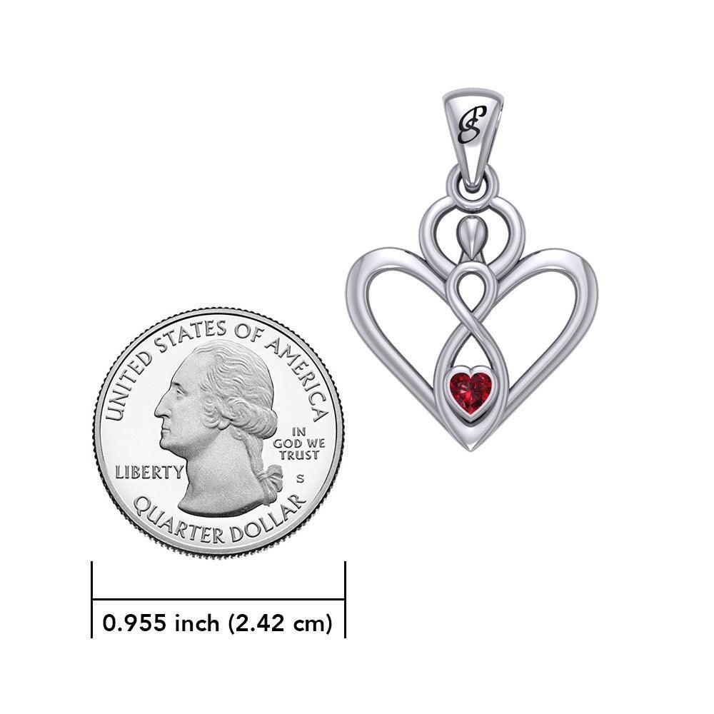 Gemstone Elegance Eternal Goddess Love Sterling Silver Immortal Love Pendant with Chain by Peter Stone TSE880 - peterstone.dropshipping