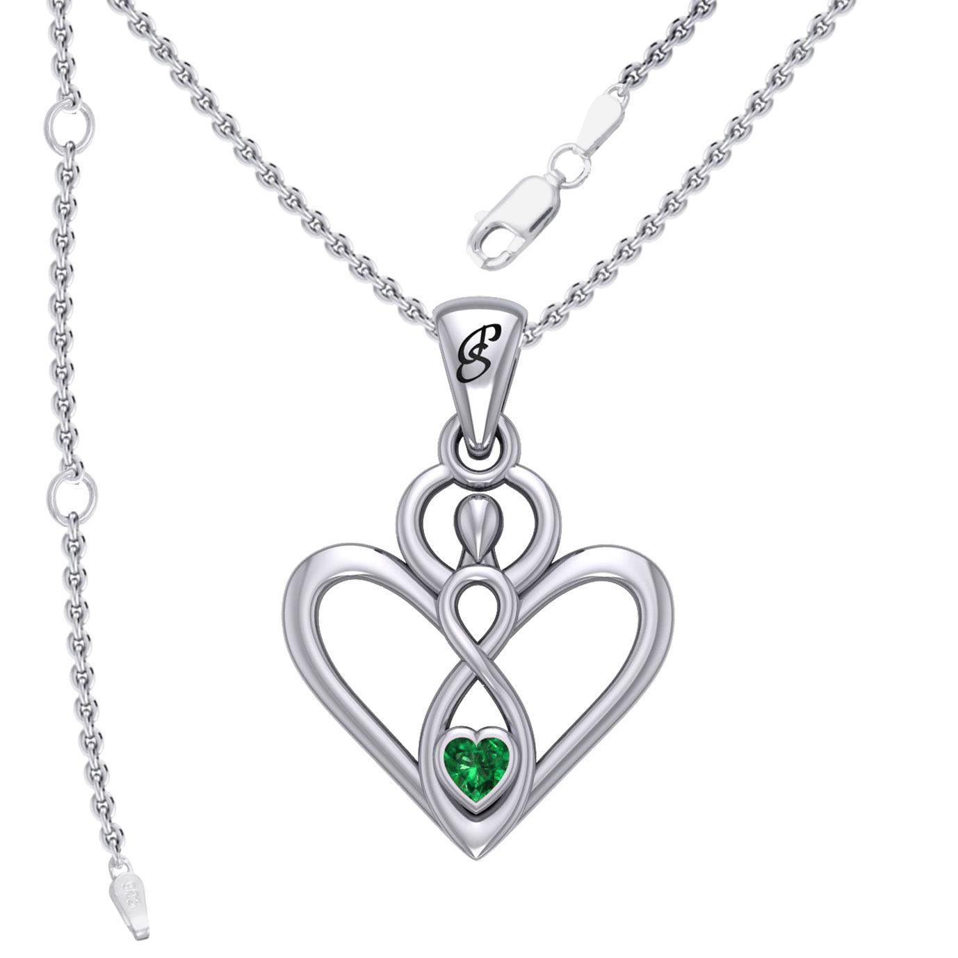 Gemstone Elegance Eternal Goddess Love Sterling Silver Immortal Love Pendant with Chain by Peter Stone TSE880 - peterstone.dropshipping