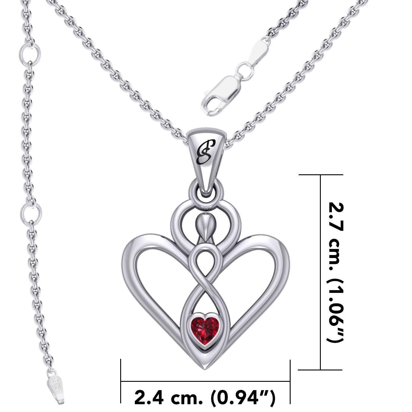 Gemstone Elegance Eternal Goddess Love Sterling Silver Immortal Love Pendant with Chain by Peter Stone TSE880 - peterstone.dropshipping