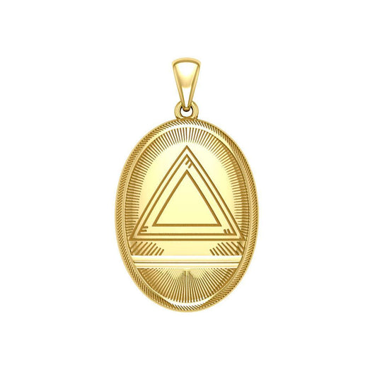 System Energy Symbol Gold Vermeil Plate on Silver Small Pendant VPD3316 - peterstone.dropshipping