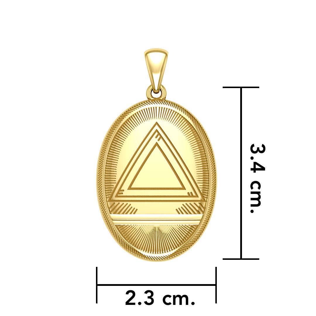 System Energy Symbol Gold Vermeil Plate on Silver Small Pendant VPD3316 - peterstone.dropshipping