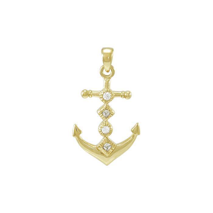 Anchor Gold Vermeil Pendant with Gemstone VPD4047 Pendant