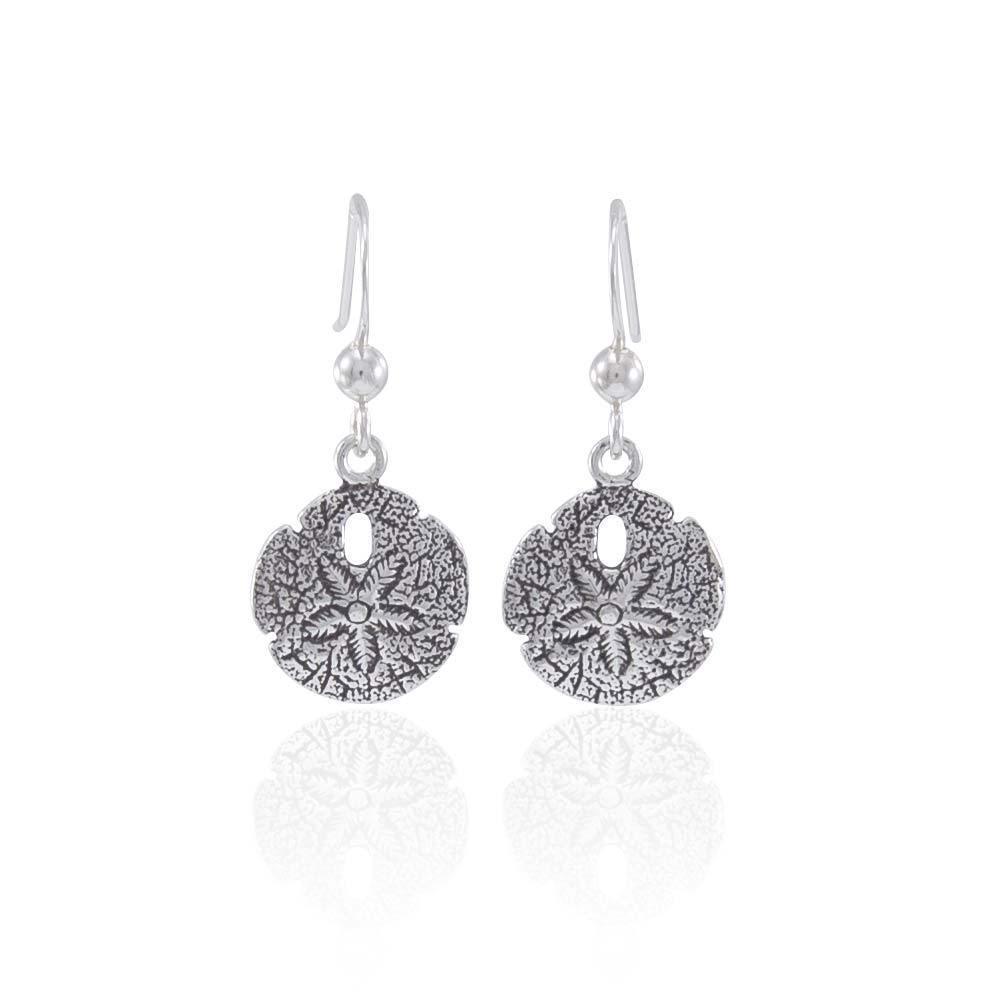 Sand Dollar Dangle Silver Earrings JE233