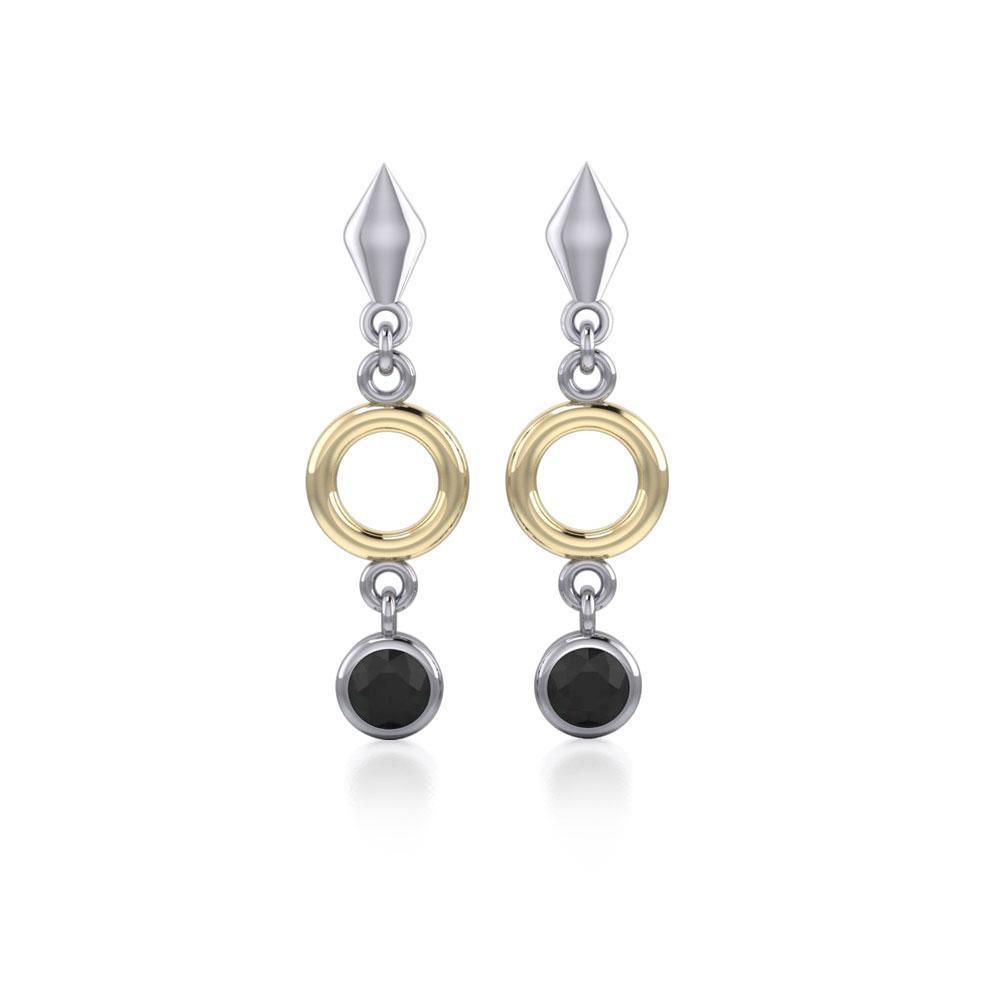 Blaque Circle Black Spinel Earrings MER382