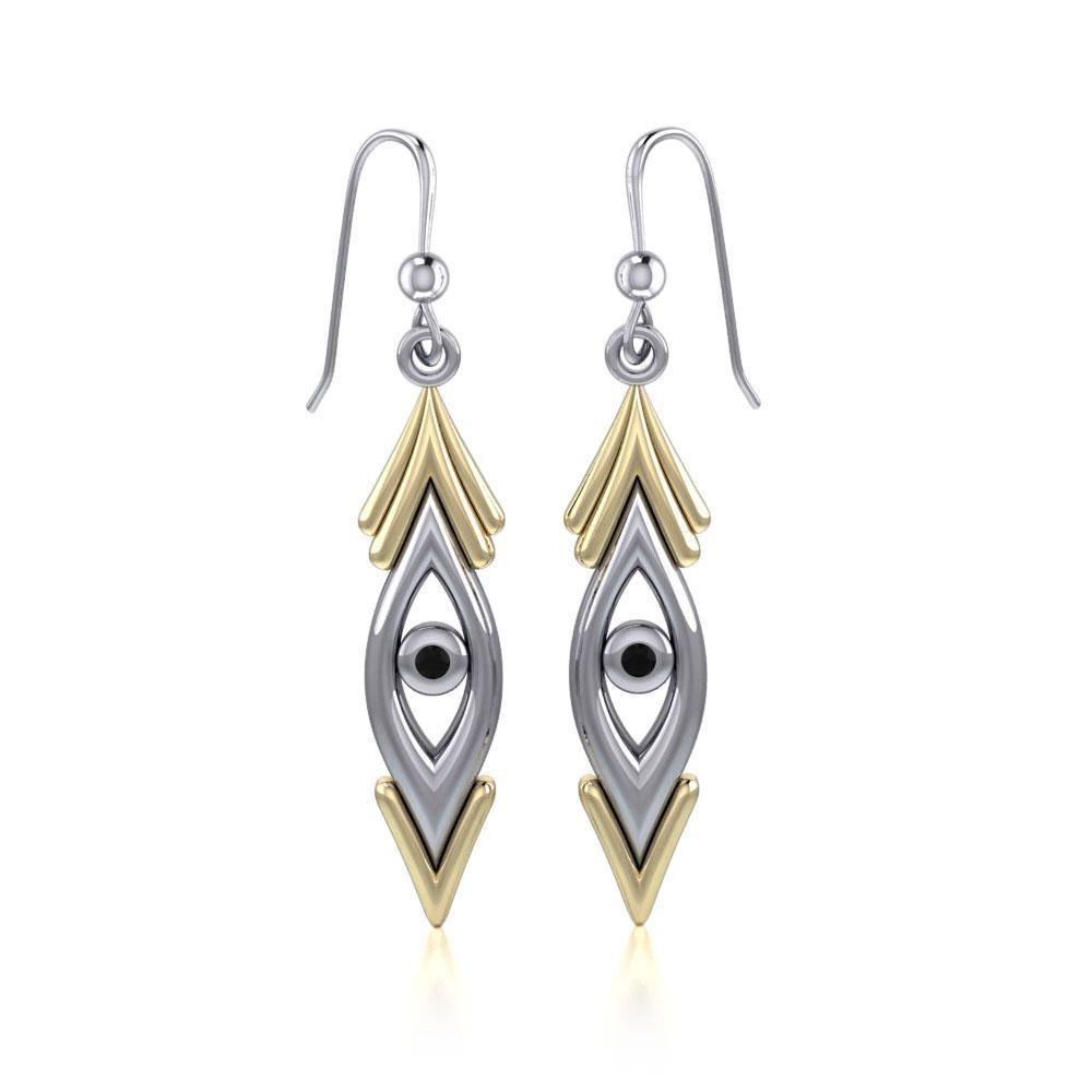 Black Magic Silver & Gold Earrings MER389 Earrings