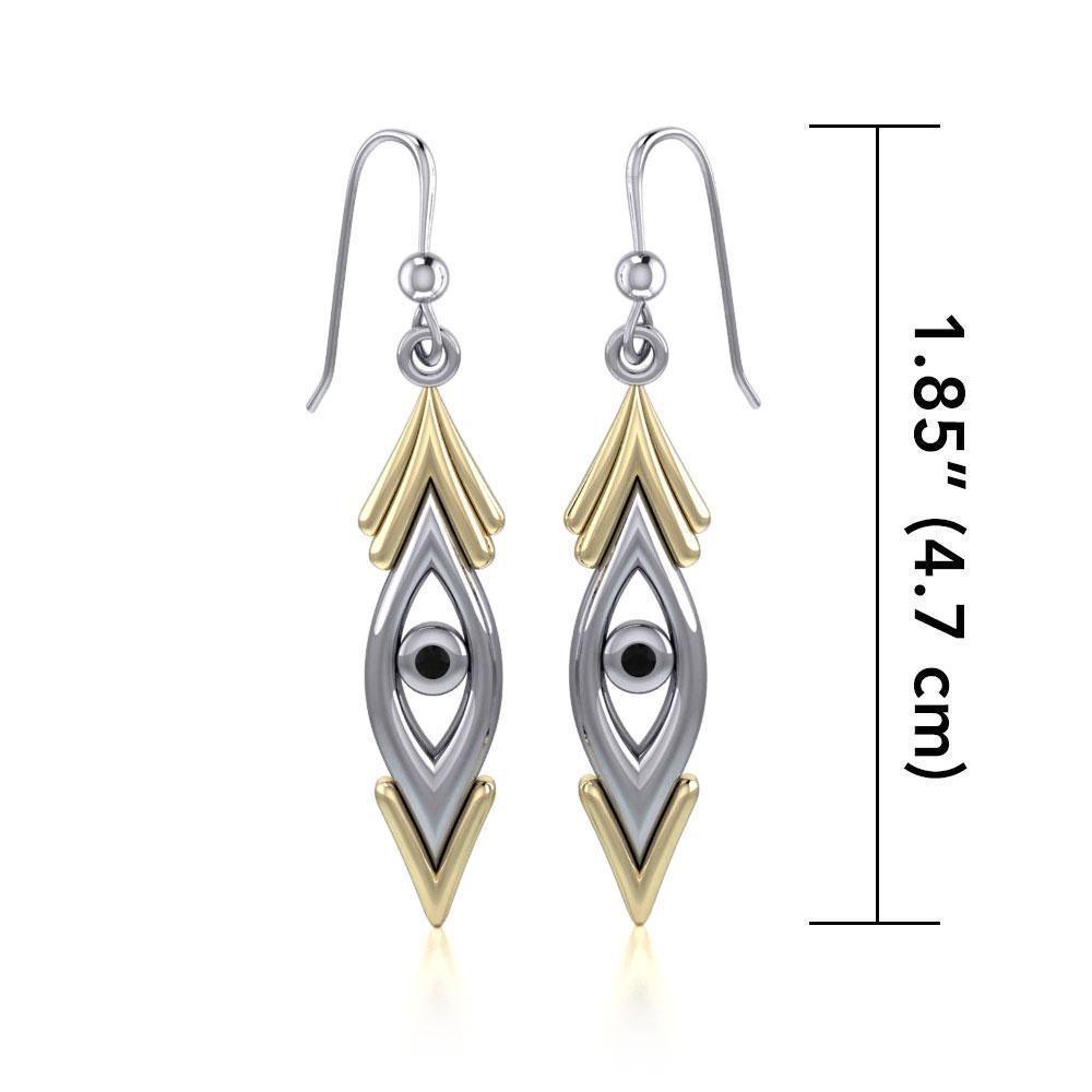 Black Magic Silver & Gold Earrings MER389 Earrings