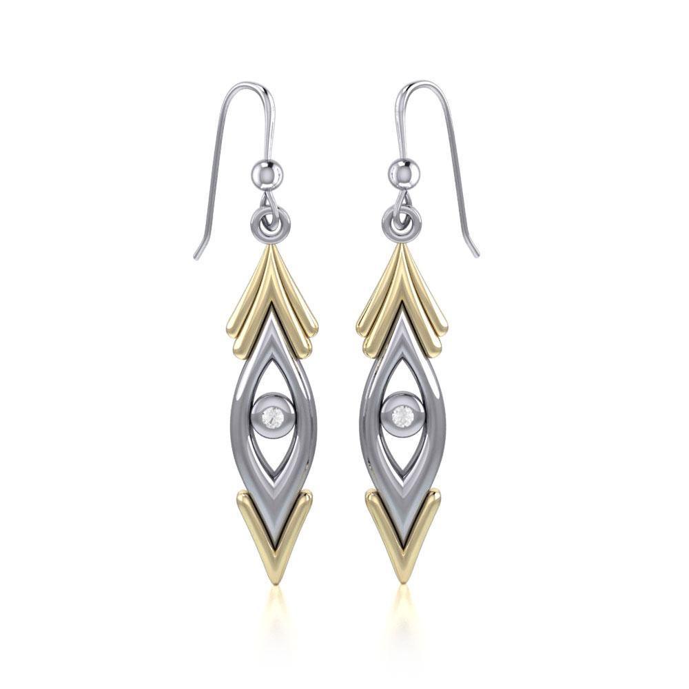 Black Magic Silver & Gold Earrings MER389 Earrings