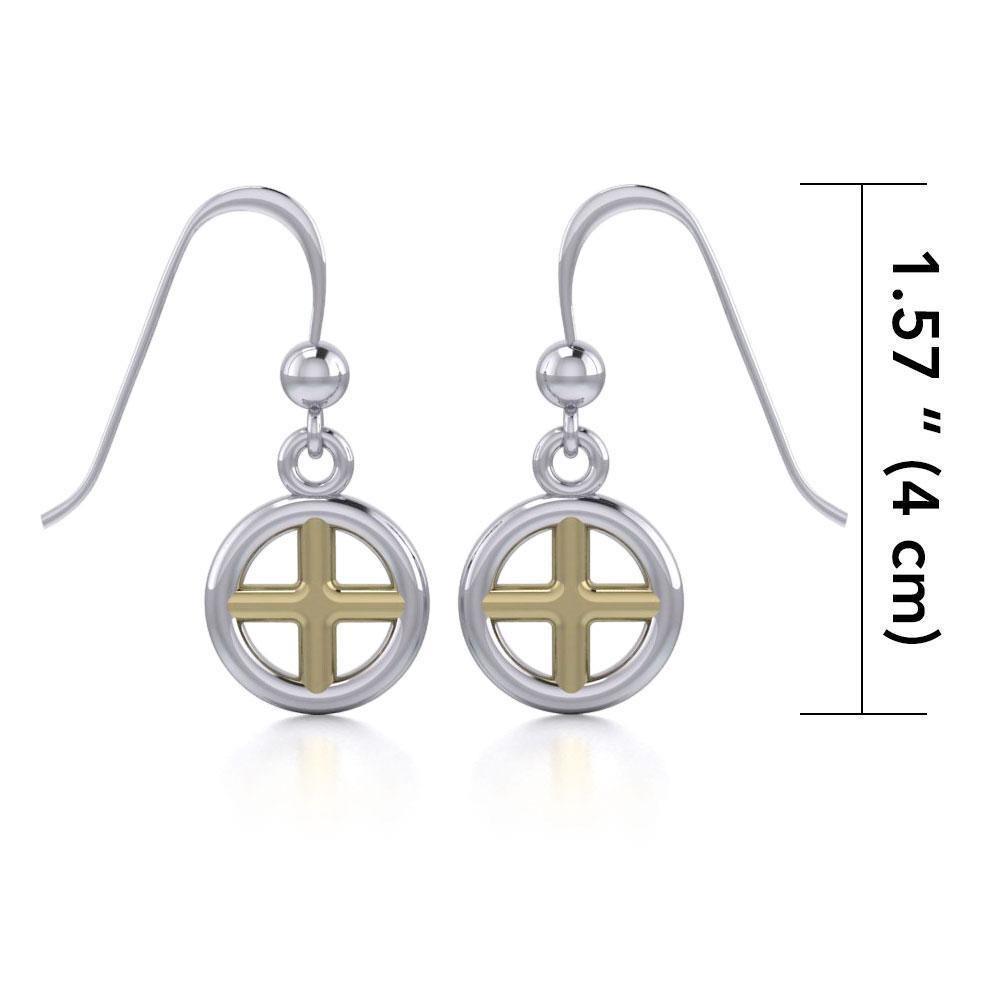 Black Magic Cross Silver & Gold Earrings MER417 Earrings