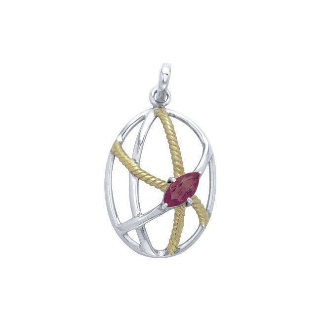 Contemporary Design Sterling Silver and Gold Pendant MPD3552 Pendant