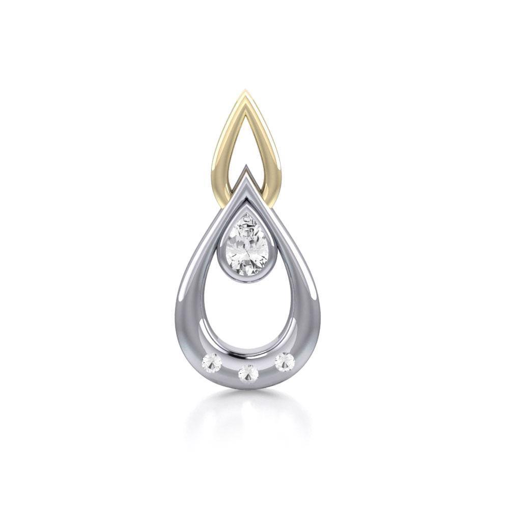 Black Magic Teardrop Silver & Gold Pendant MPD794 Pendant